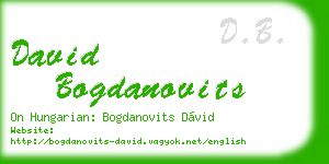 david bogdanovits business card
